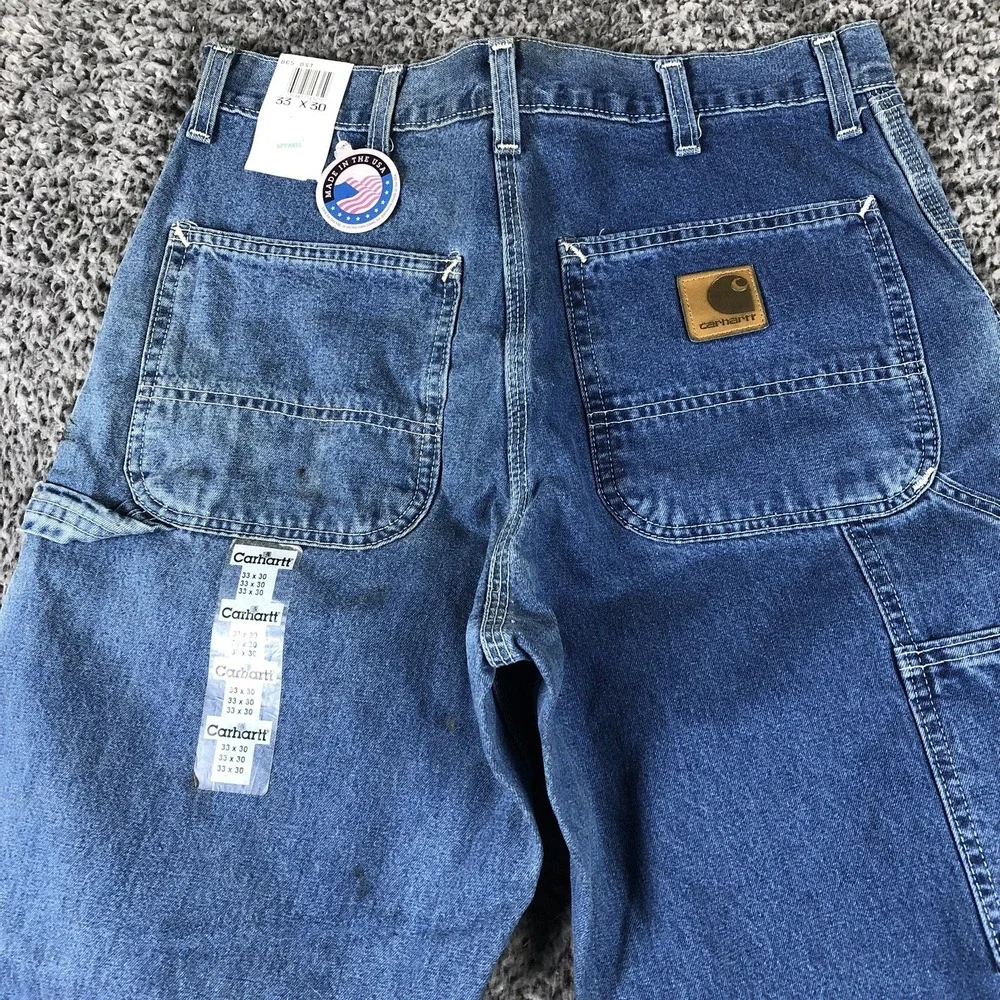 Vintage Carhartt Jeans Mens 33x30 Blue Relaxed Straight Denim Workwear B65DST